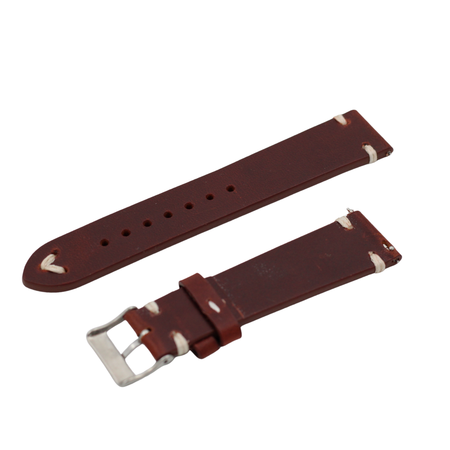 Vegansk læderrem mørkebrun 20mm