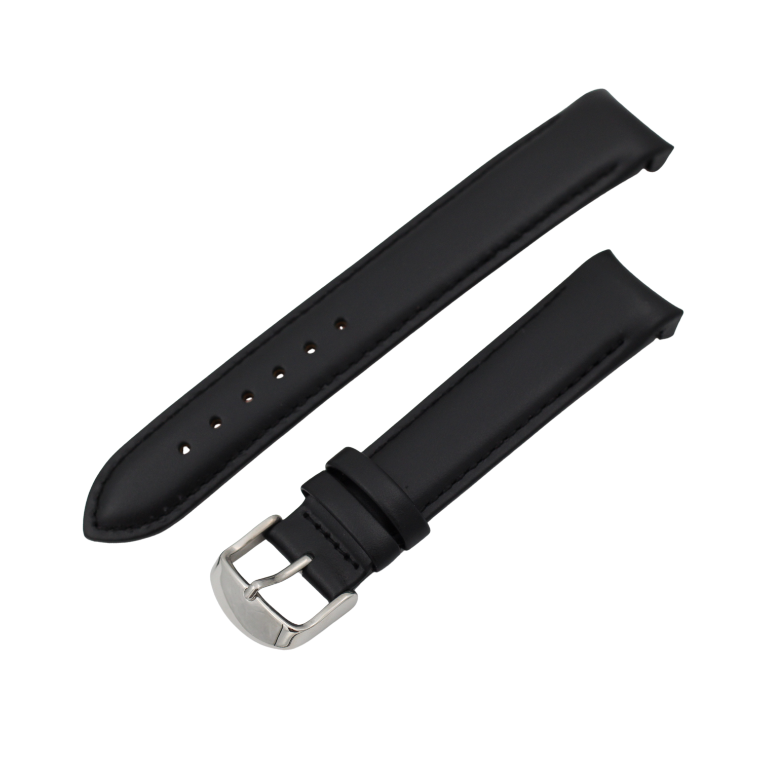 Fuld sort mat buet sort læderrem