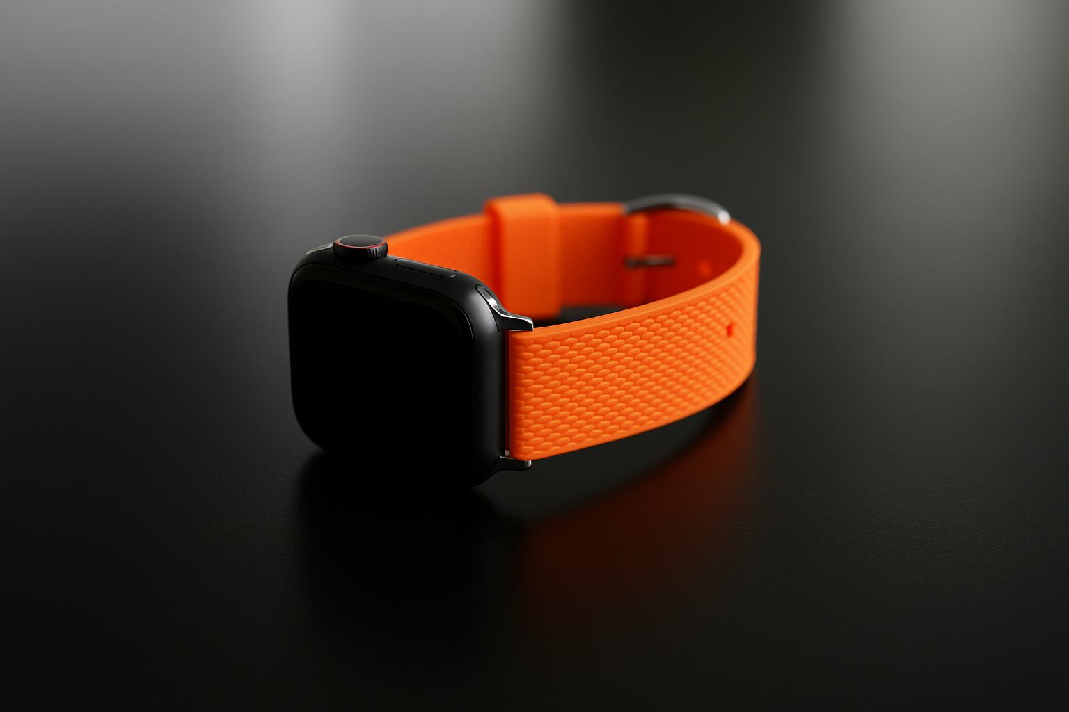 Apple Watch gummirem - orange med sort spænde