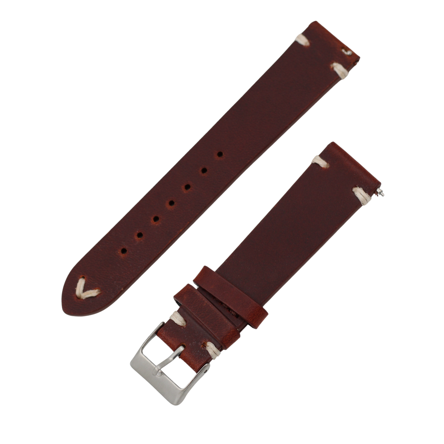 Vegansk læderrem mørkebrun 20mm