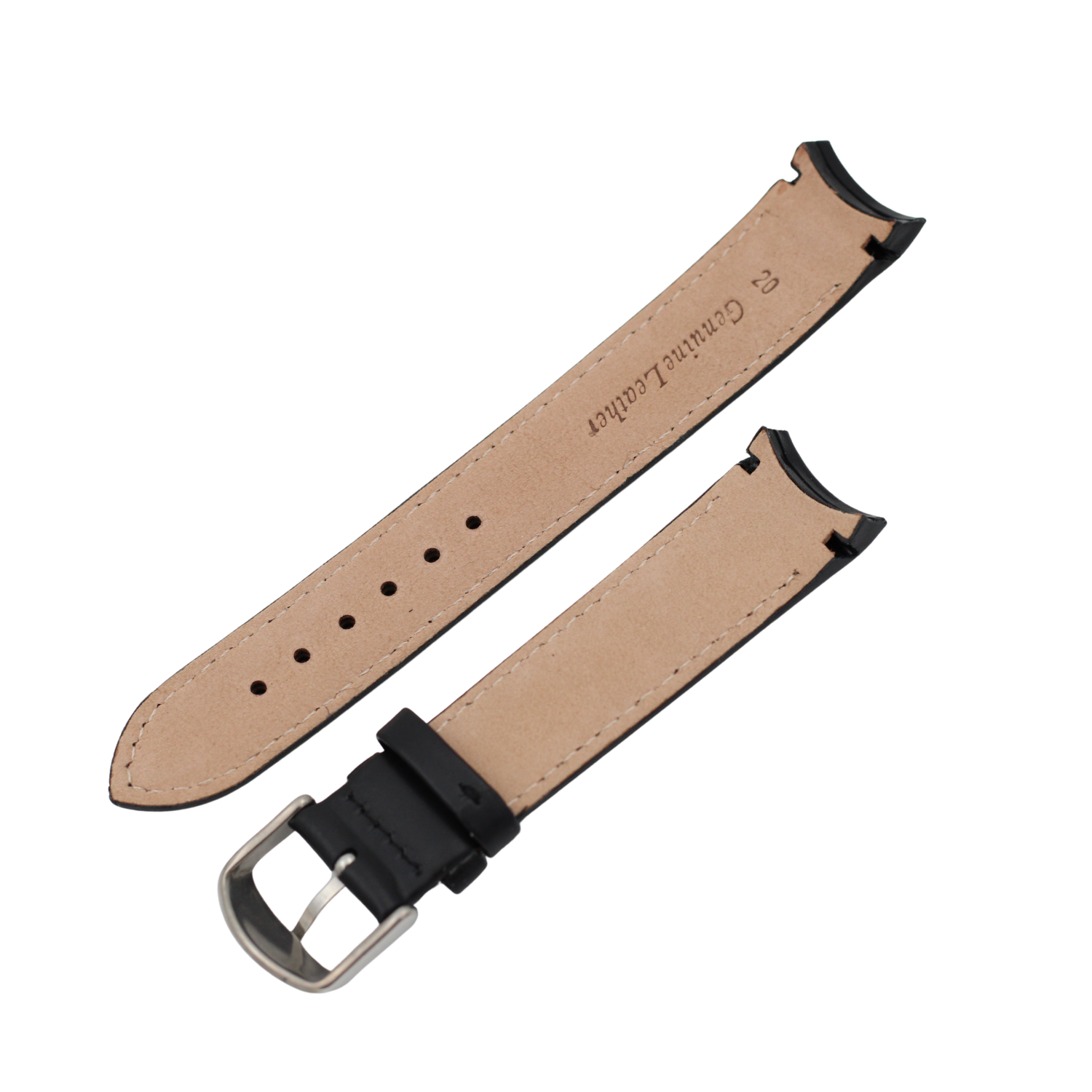 Fuld sort mat buet sort læderrem