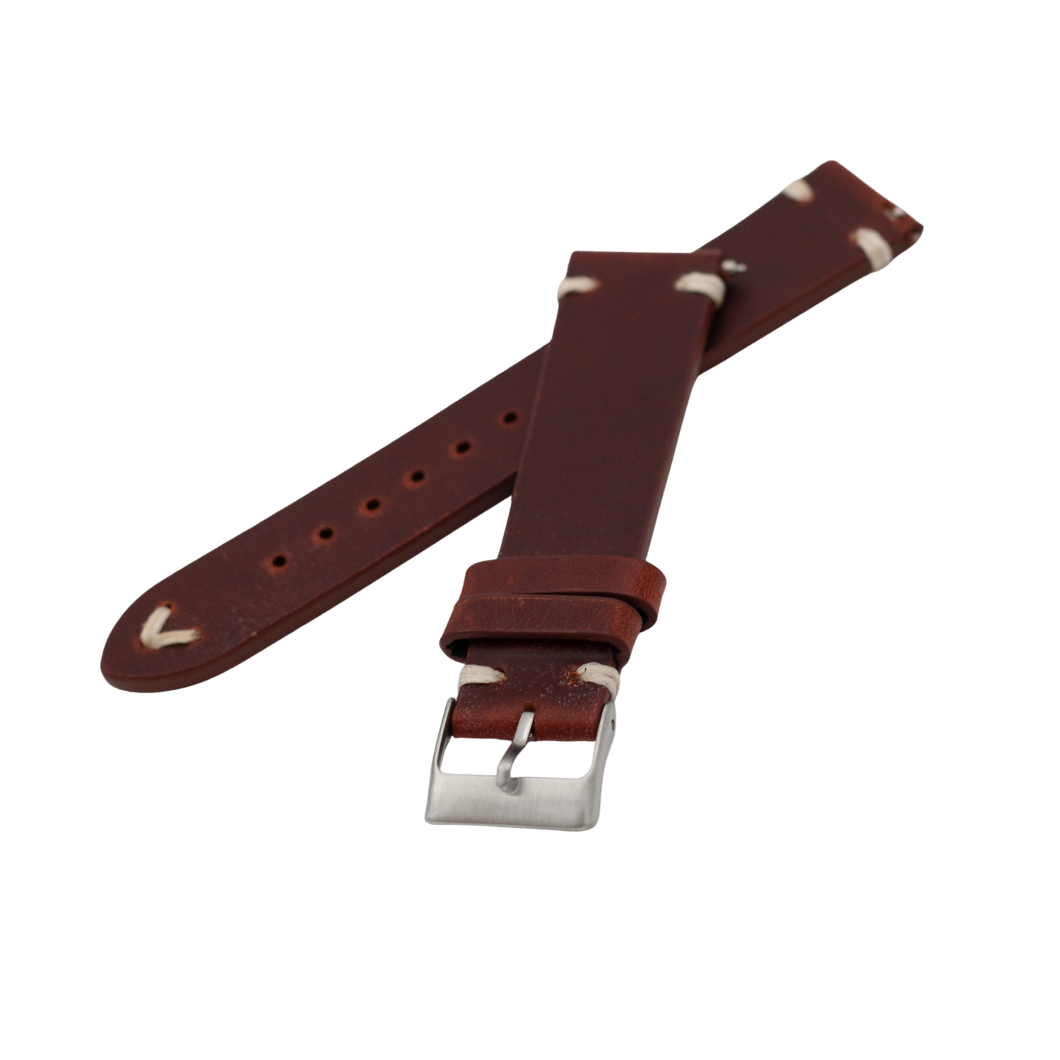 Vegansk læderrem mørkebrun 20mm