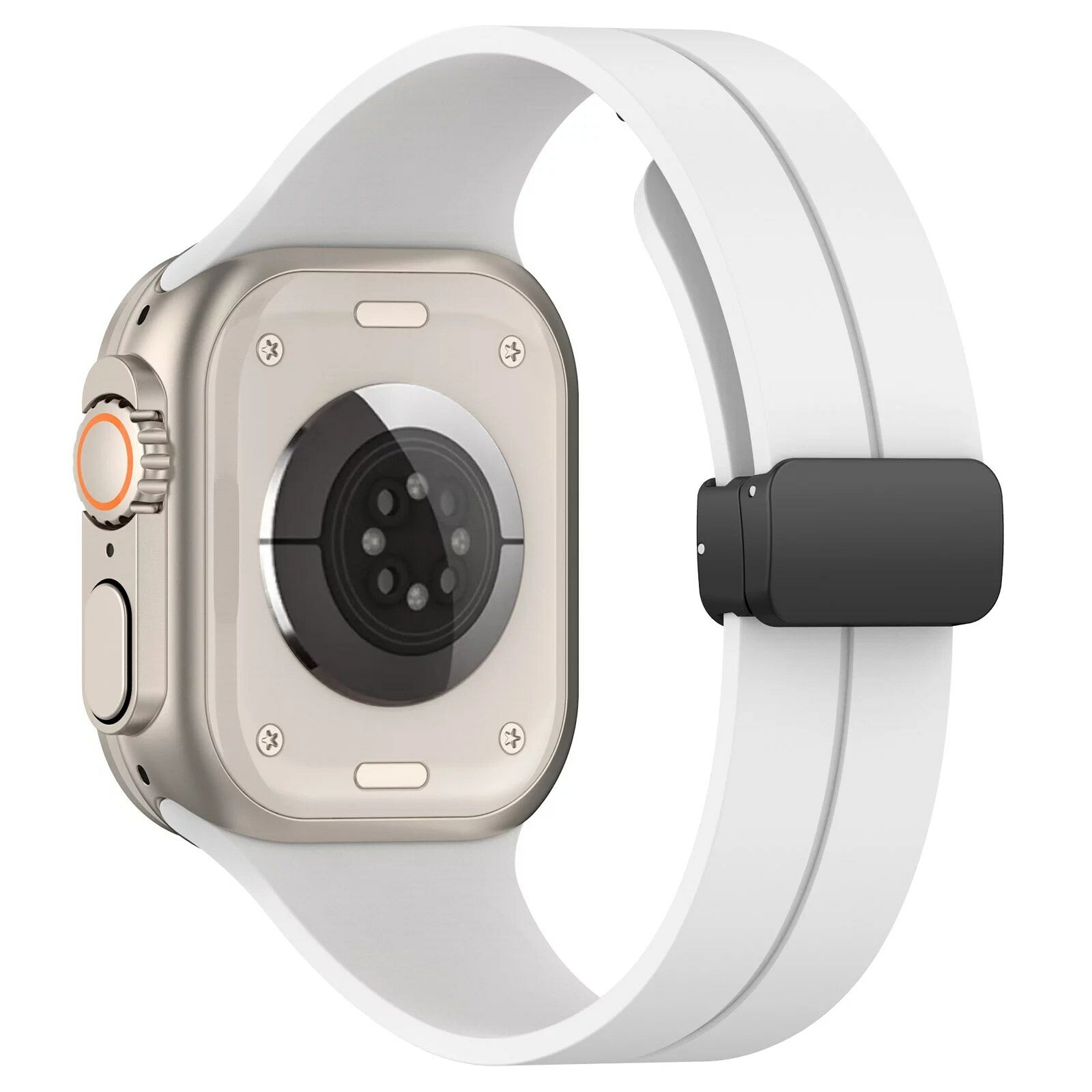 Gummirem til Apple Watch Sort 42/44/49mm Hvid
