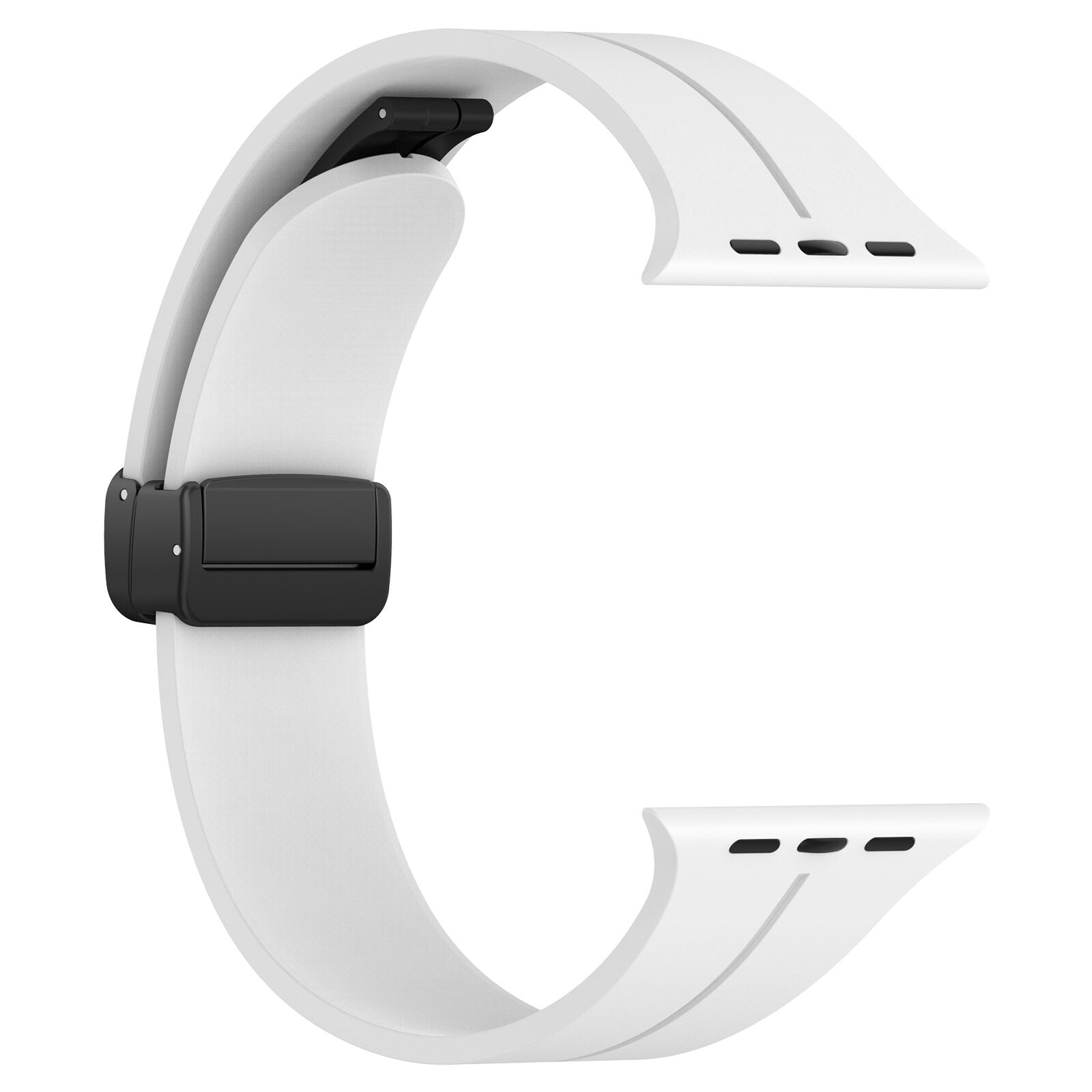 Gummirem til Apple Watch hvid - Sort spænde