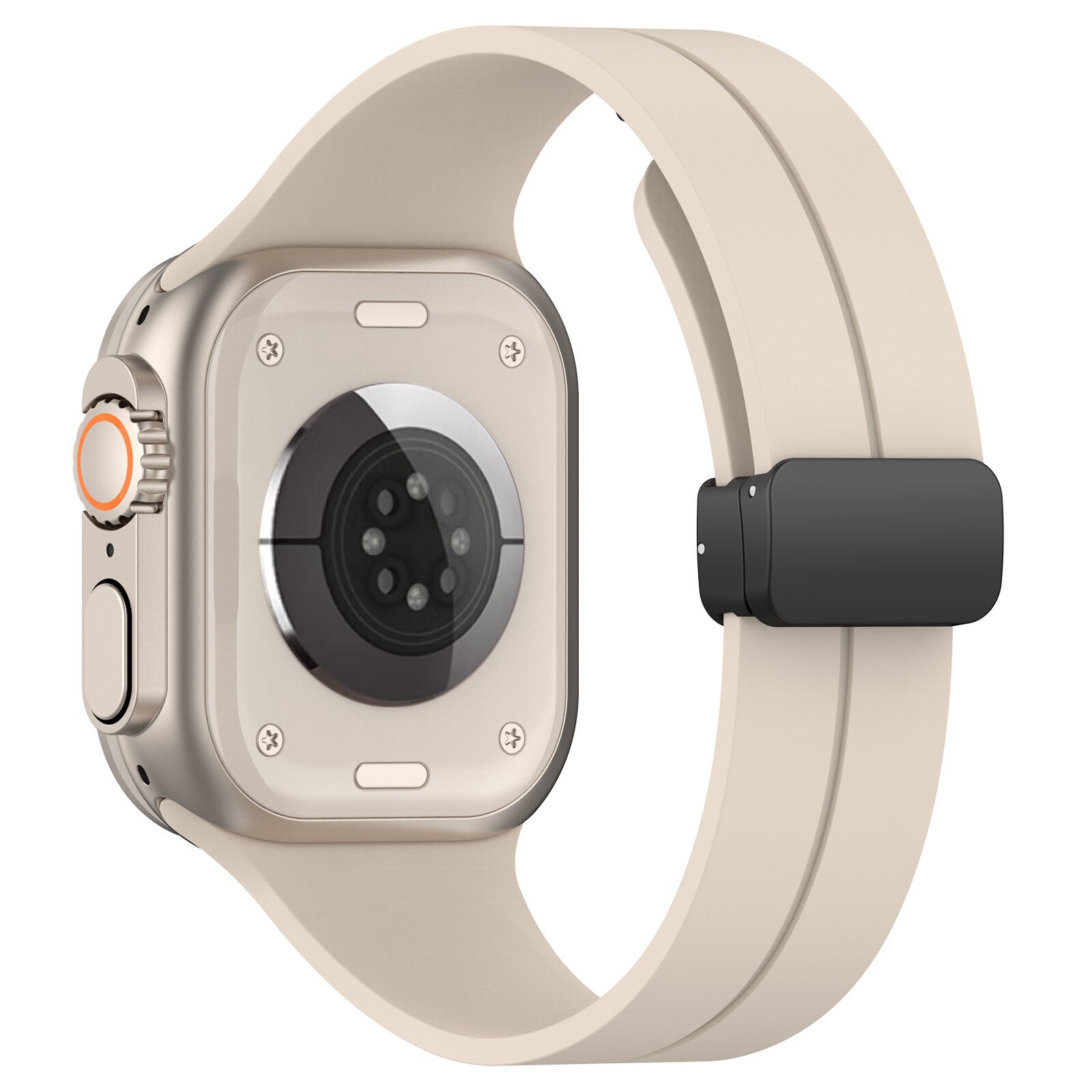 Gummirem til Apple Watch Sort 42/44/49mm Beige