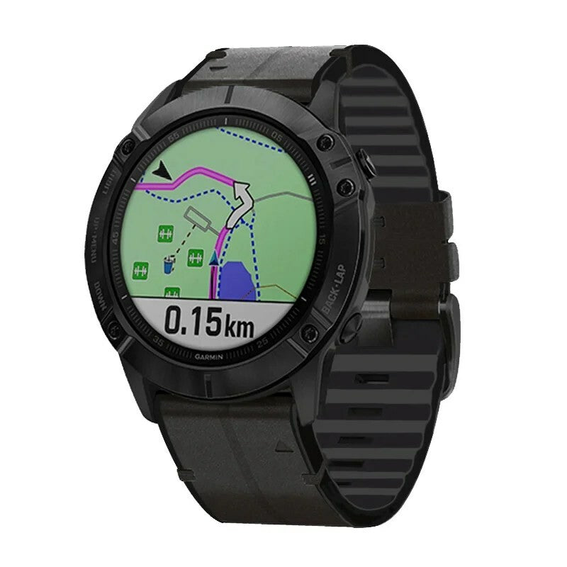 Garmin Quickfit læder-/gummirem sort Quickfit 