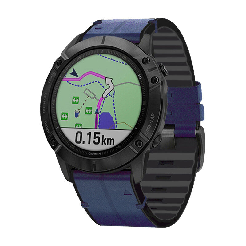 Garmin Quickfit Læder-/gummirem Mørkeblå Quickfit