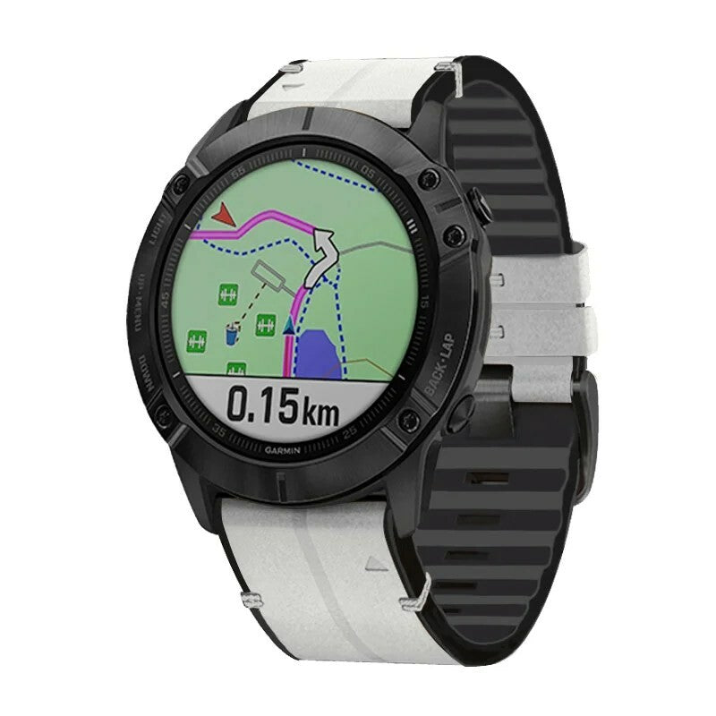 Garmin Quickfit læder-/gummirem hvid Quickfit