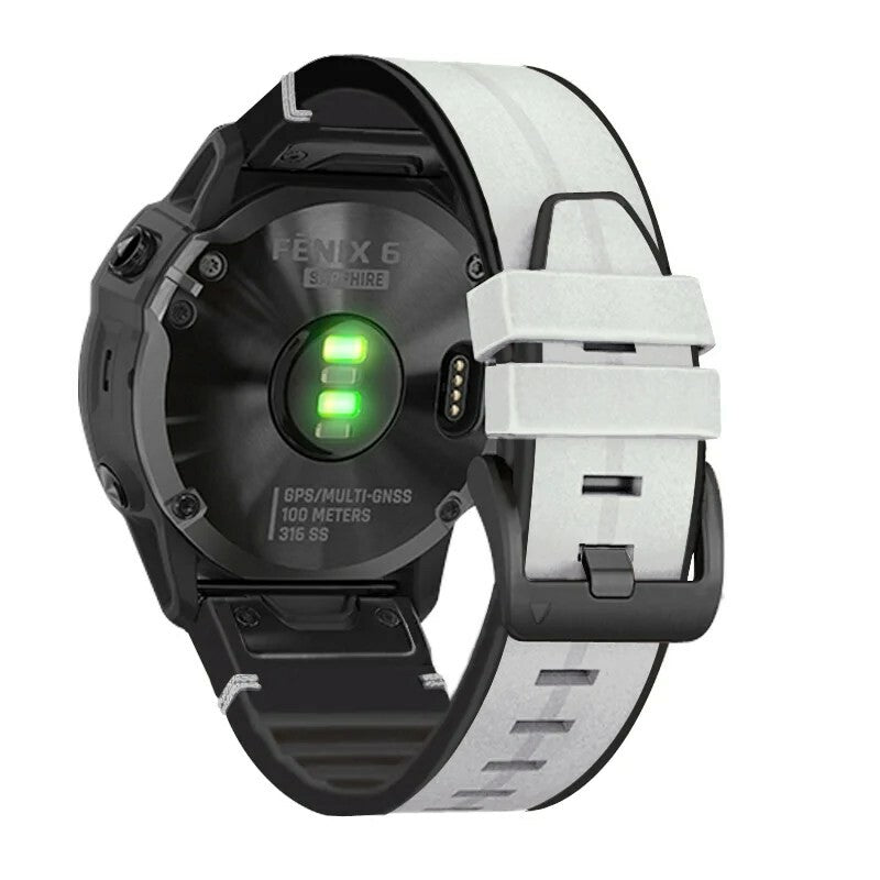 Garmin Quickfit læder-/gummirem hvid Quickfit