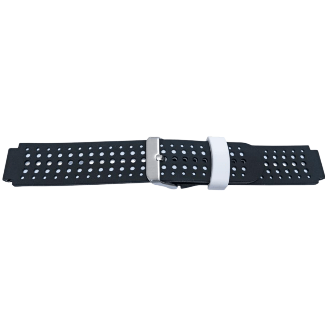 16 mm silikonerem til Garmin Forerunner 220/235 i sort med hvide detaljer