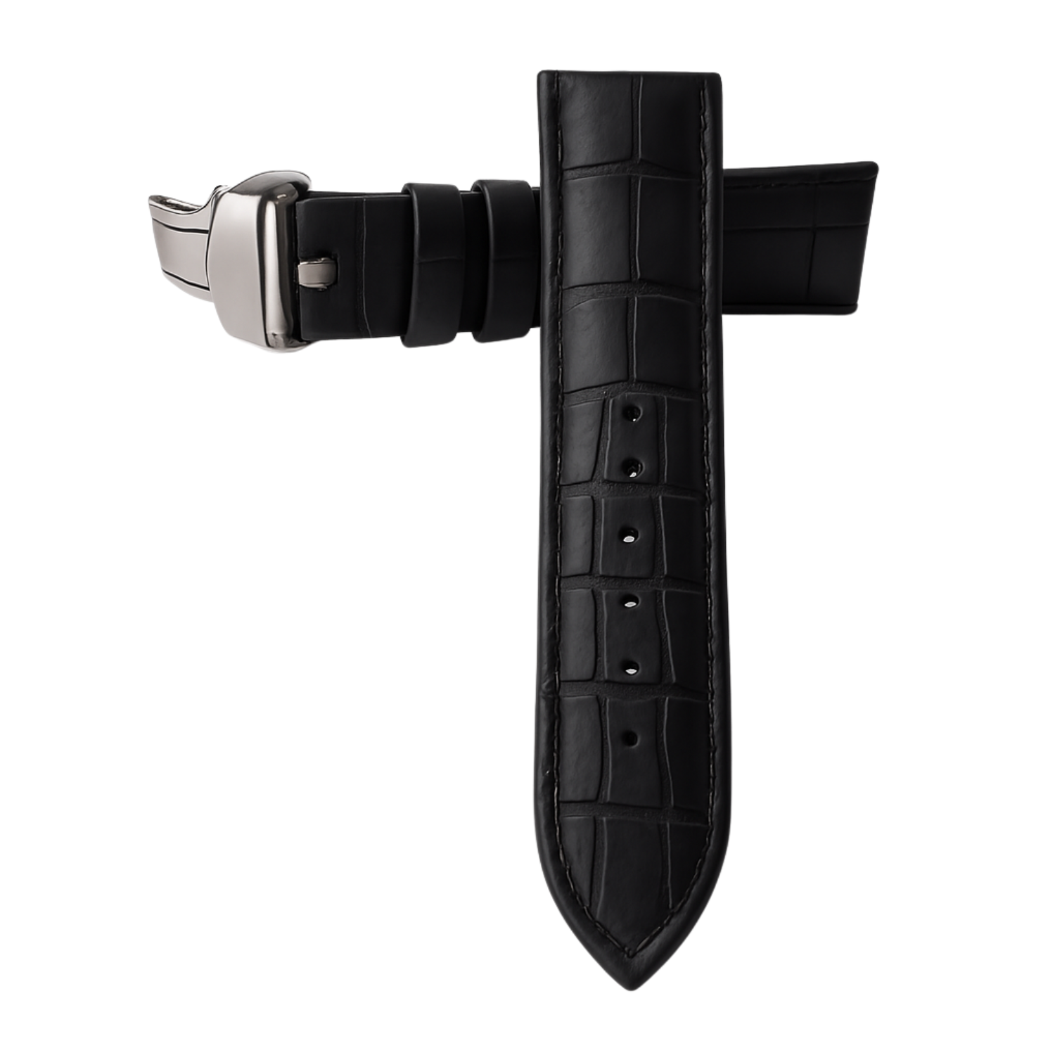 Cassis Sort læderrem med sommerfuglespænde