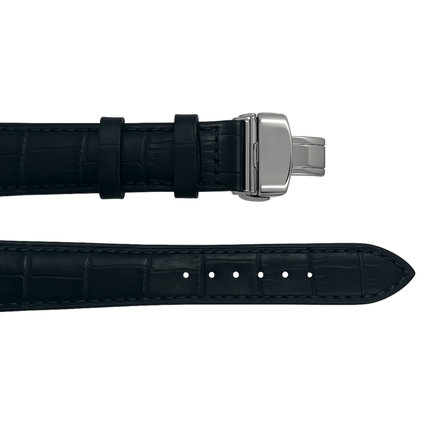 Cassis Sort læderrem med sommerfuglespænde