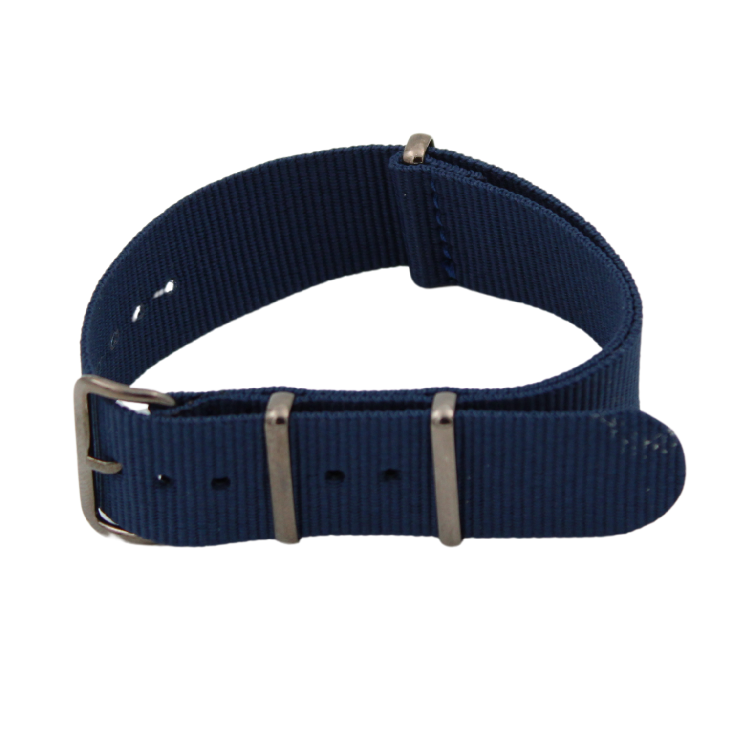 Blå NATO-rem med spænde i pistolmetal