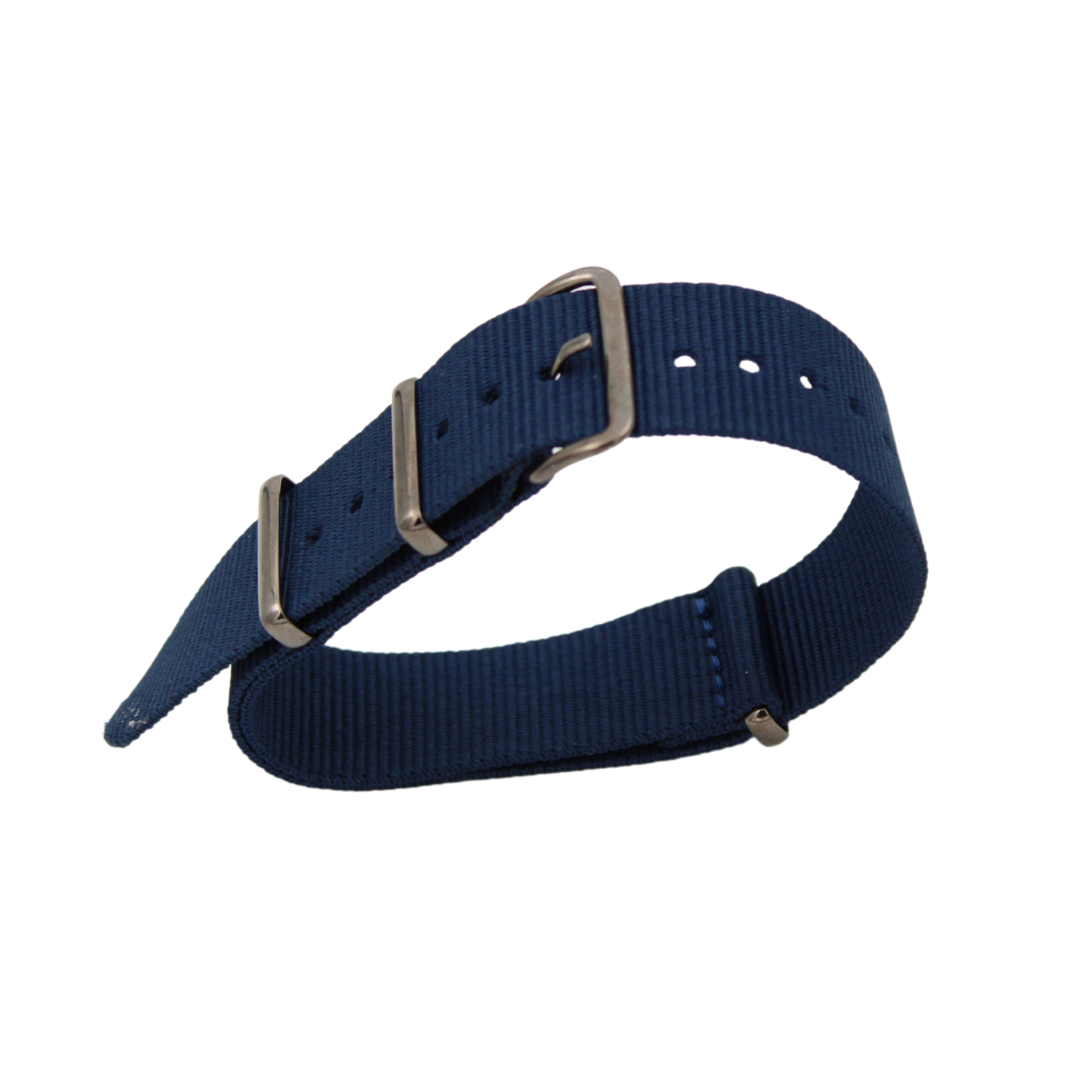 Blå NATO-rem med spænde i pistolmetal