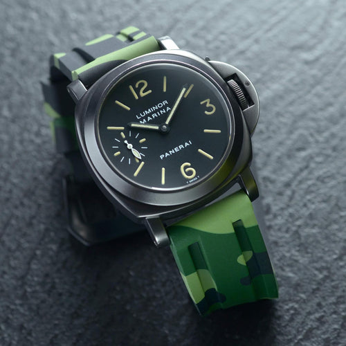 Horus 21mm curved gummirem - Grønn kamuflasje med gullspenne – bilde 2