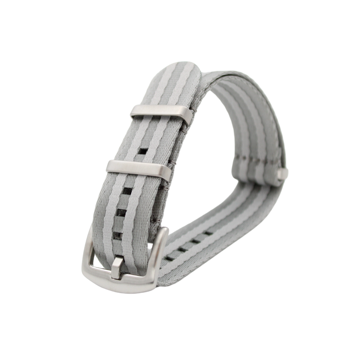 Premium sikkerhedssele Nato-rem - Lysegrå / Hvid