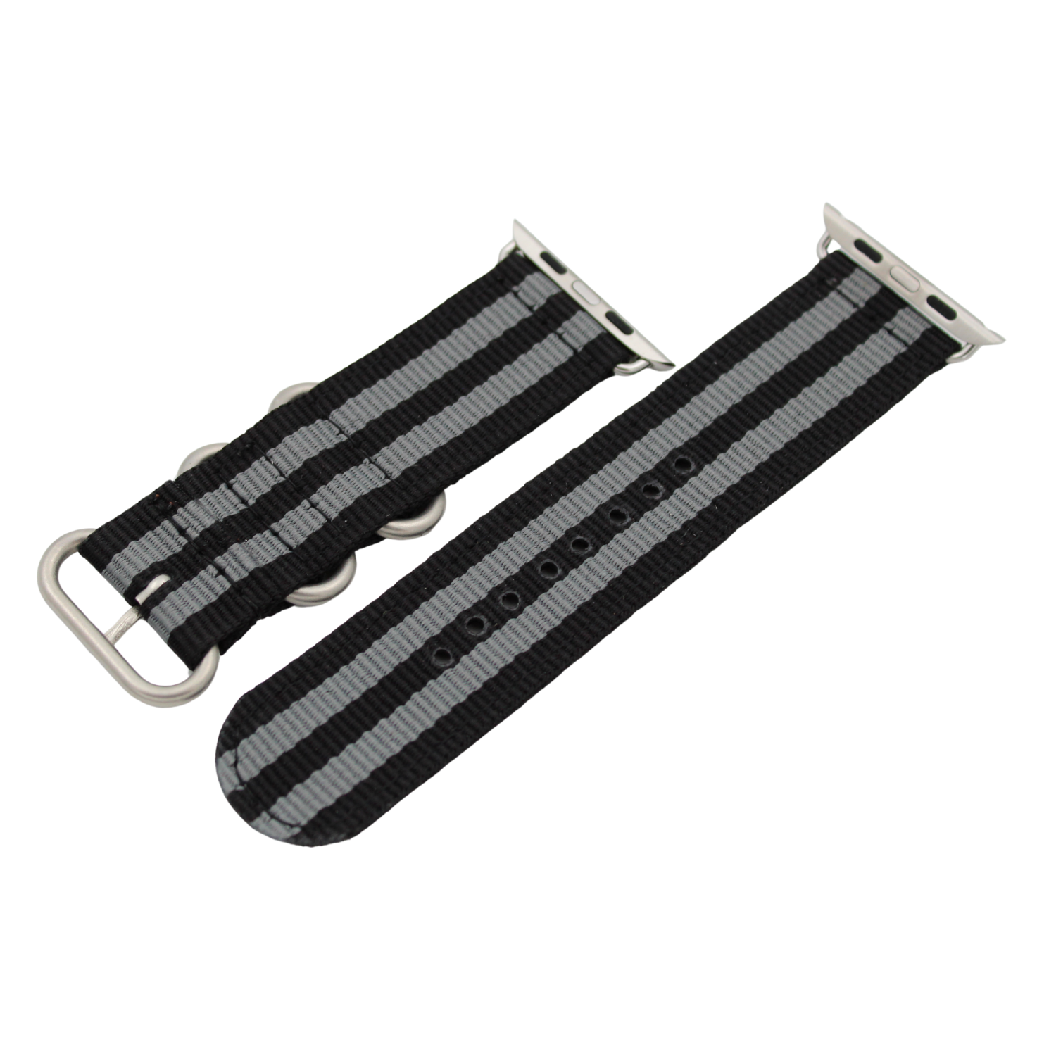 NATO-rem i sort og grå til Apple Watch (42-45 mm)