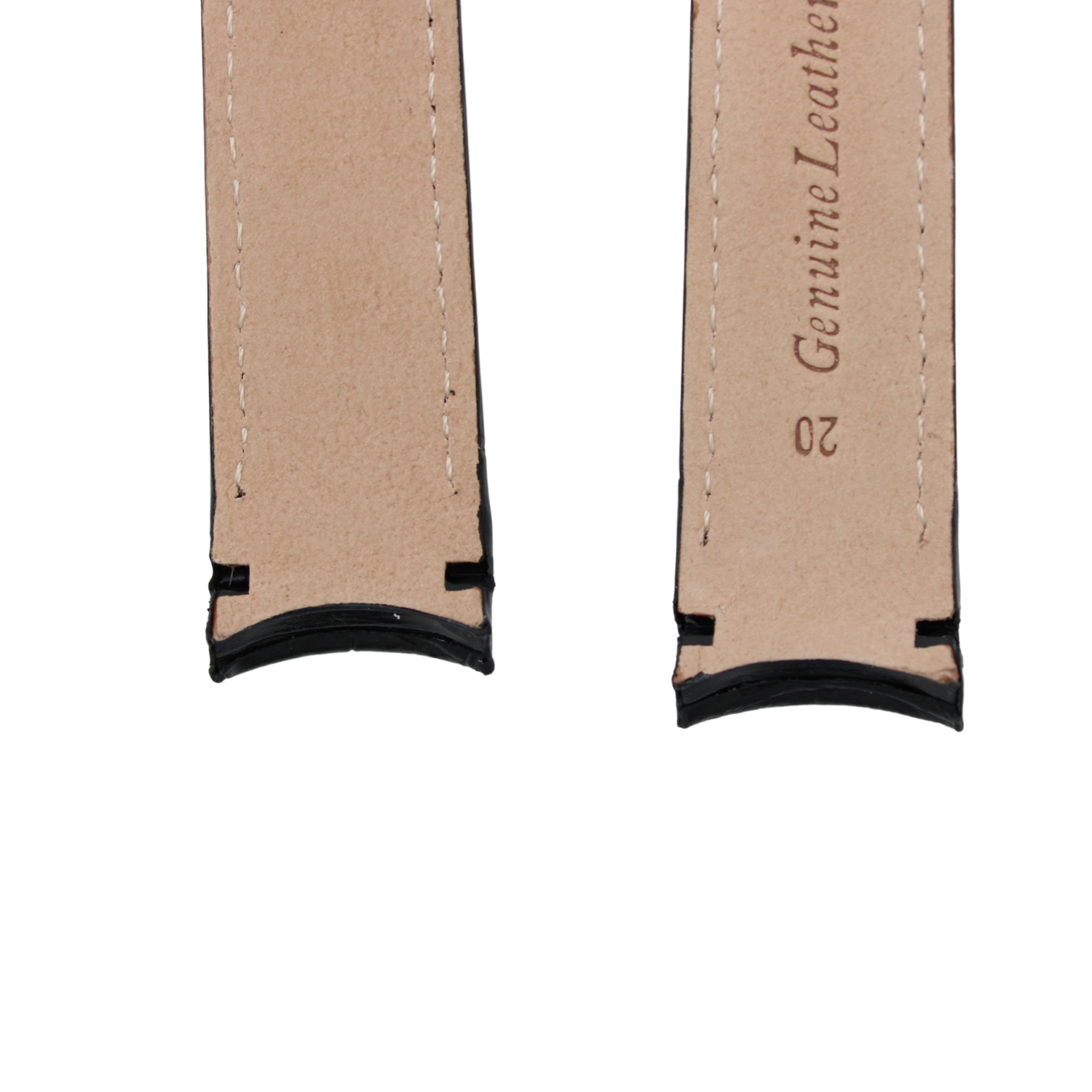 Verona Croco - Buet sort læderrem med alligatorprint