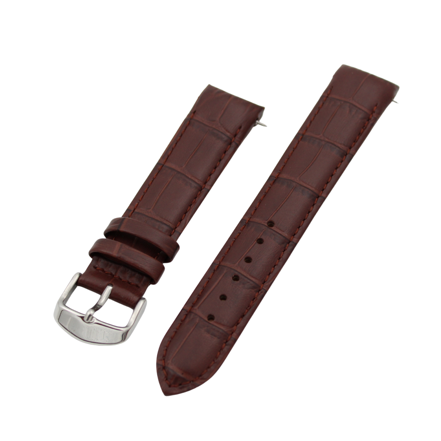 Verona Croco - Buet brun læderrem med alligatorprint