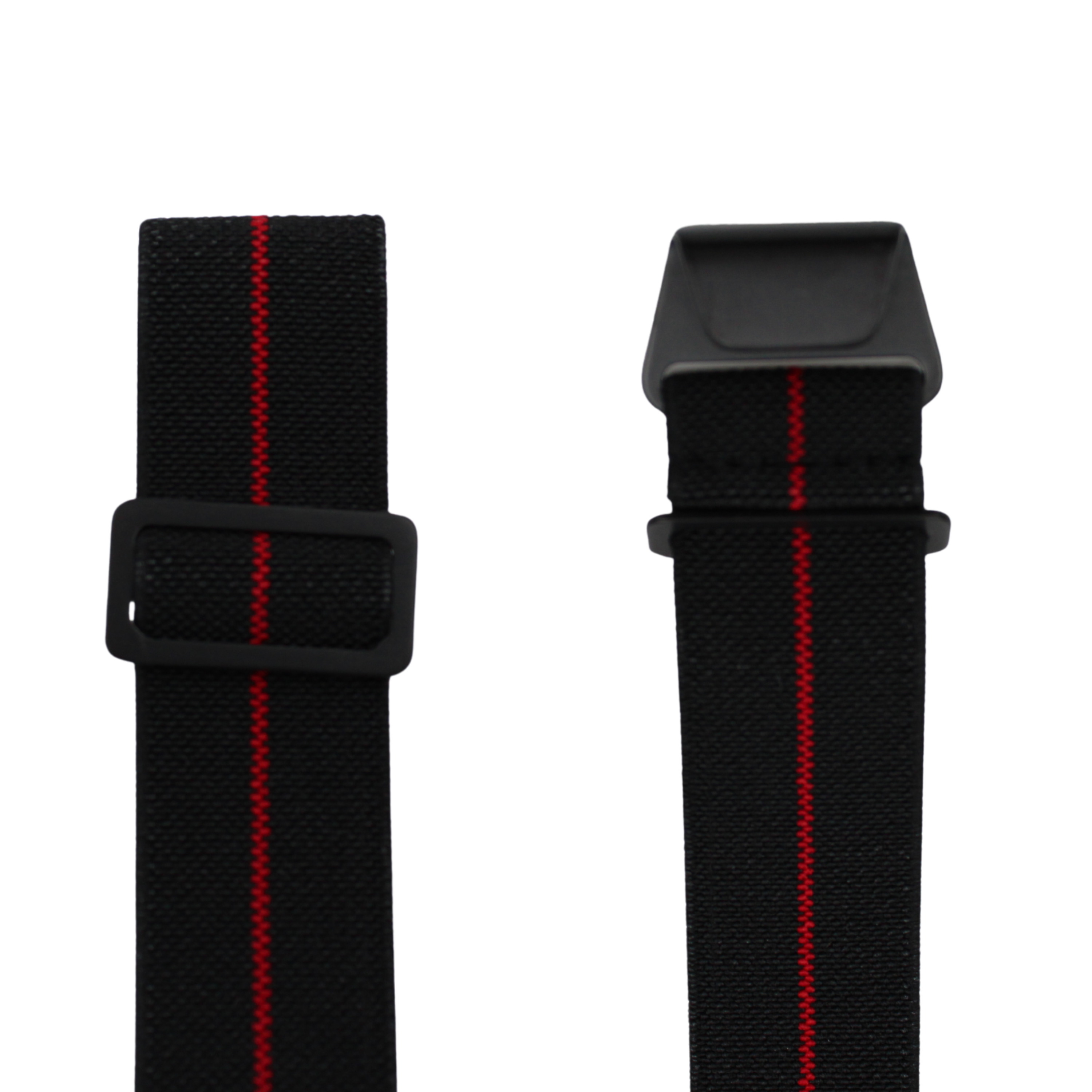 Svart med rød stripe parachute reim - Svart spenne